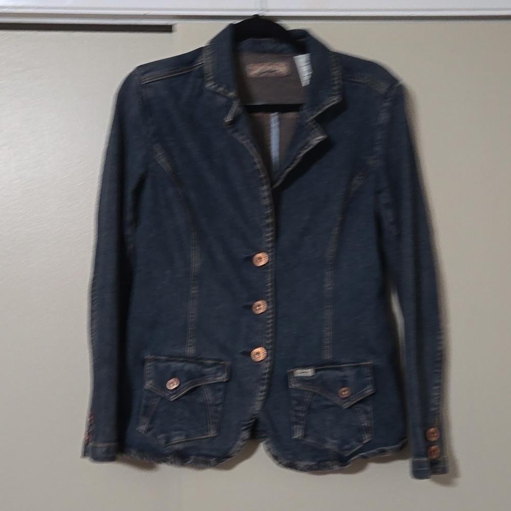 Signature Levi Strauss Ladies Denim Jacket Copper Buttons Size Medium